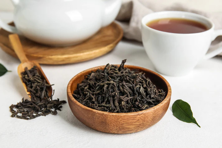 Dried tea leaves
